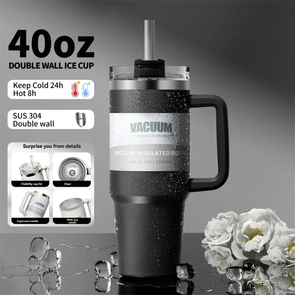 Tumbler with Straw 1200ml stainless steel