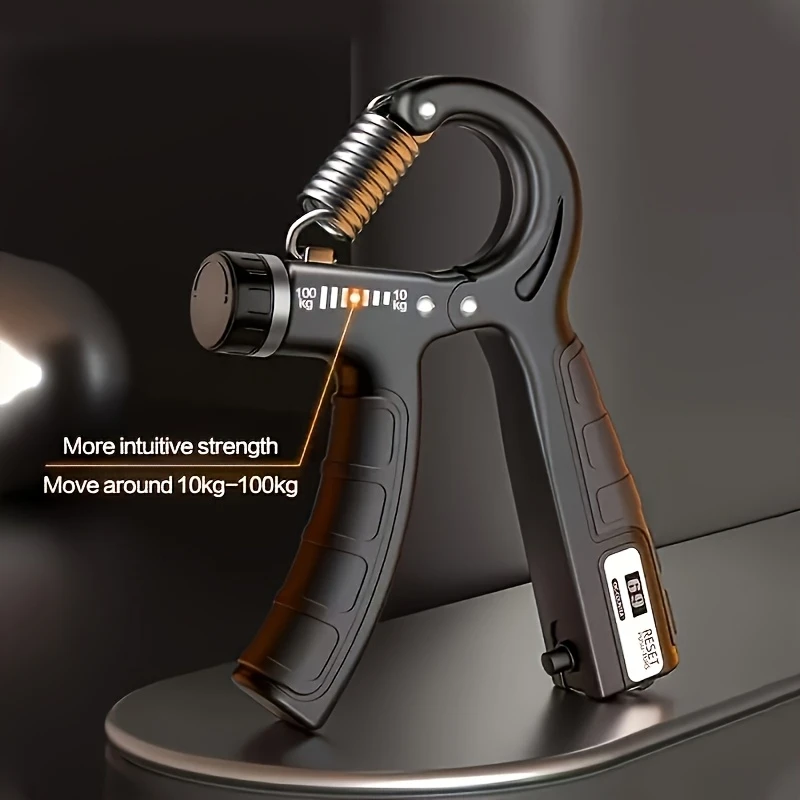 1 Count Grip Strengthener - Adjustable 5.0-100.0KG Resistance, Ergonomic Design, Heavy Spring, Fitness & Rehabilitation Equipment, Black Gym Accessory